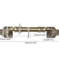Sliding Barn Door Pull Handle Hardware In Bronze Tone For Wooden Garden Gate Shed Cabinet Doors Large Wooden Door Handle 7.87 Inch High Strength Alloy Material with dimensions labeled
