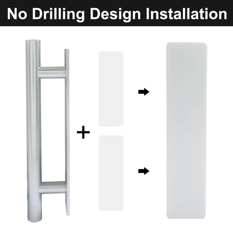 Self Stick Push Pull Helper Handles 10 Pack Silver Cabinet Drawer Pulls Durable ABS Plastic Easy Adhesive Install No Drill No Tools Required for Kitchen Bathroom and Bedroom, no-drill install