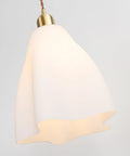 Kiven Instant Light Conversion Kit for 4/5/6inch Hole, 1-Light Glass Farmhouse pendant lamp with brass detail.