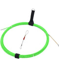 33 Ft Upgraded Pet Fish Tape Electrical Wire Threader Puller Tool For Cpu Ethernet Cable Installation, green flexible leader rod with connectors.