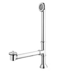 Vintage Claw Foot Tub Drain Kit With Lift And Turn Stopper, Solid Brass Build, 1-1/2 Inch Overflow Assembly, Knockout Retro Look And No Sweat Install For Your Sweet Bathroom Refresh - chrome drainage assembly