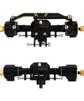 Brass Portal Axles Front And Rear Set For 1 By 18 RC Crawler, detailed view showing brass housings and hard steel shafts.