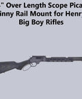 Four Inch Over Length Scope Picatinny Rail Mount For Henry Big Boy Rifles, Aircraft Grade Aluminum Construction, Matte Black