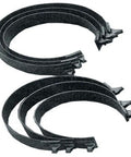 6 bands from 8 Piece Piston Ring Compressor Set With Fine Tooth Ratcheting Lock Includes Pliers And Six Bands Fits Pistons From Two Seven Eighths to Four Three Eighths Inches For Quick DIY Engine Assembly