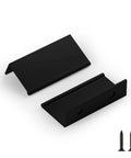10 Pack Black 3 Inch Edge Finger Cabinet Pulls With 76mm Center To Center, aluminum alloy hardware, shown with screws