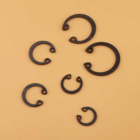 100Pcs Black C Clips Snap Circlip Assortment Kit For Internal External Lock Retaining Rings 11mm To 21mm Six Sizes