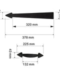 Heavy Steel Garage Door Hardware Kit With Decorative Pull Handle Hinges dimensions in mm, showing sizes for parts and installation.