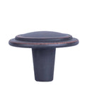 Oil Rubbed Bronze Cabinet Knobs Set for Kitchen and Drawers 1.25 Inch Diameter Straight Top Ring Style single knob close-up