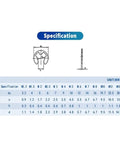 Specification chart for E Clip Set Circlip Washer Assortment Kit With 304 Stainless Steel Construction 290 Piece External C Clips
