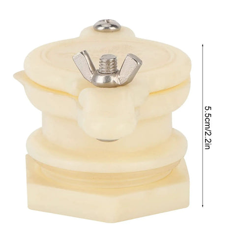 Leak Proof 1.5 Inch Honey Gate Valve For Buckets And Extractors with stainless steel screws, side view showing diameter measurement.