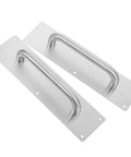 Stainless Steel Sliding Barn Door Pull Handle Set With Geometric Contemporary Look, Easy No Fuss Surface Mounted Installation, 2 Pack