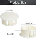 White Three Quarters Inch Plastic Hole Plugs Flush Round Snap Covers For Cabinets And Furniture End Caps Locking Panel Hole Plugs