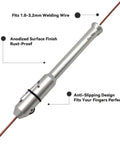 Wire Feeding Pen Tool For TIG Welding, Rod Holder And Filler Feeder Pen to stabilize welding rod, aluminum finish with annotations