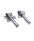Carbide Edge Banding Router Bit Set with 1-1/2 Inch Diameter, 3/4 Inch Cutting Length, 1/2 Inch Shank showing detailing of shape and size