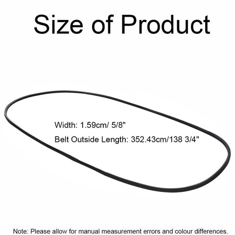 Solid Rubber Lawnmower Drive Belt For 48 Inch Decks, Durable Replacement Compatible With Husqvarna 48 Inch Deck Mowers And Craftsman AYP 48 Inch Decks, Fits Models 2348LS, 2748GLS, GTH 2448T, YTH 2448T, YTH 24K48, PBGT22, PB24, 5/8" wide, 138 3/4" long