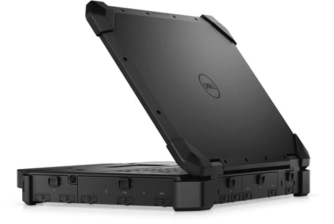Latitude Rugged Extreme 7424 Laptop with bright 14 inch FHD touchscreen, rugged design and ports visible.