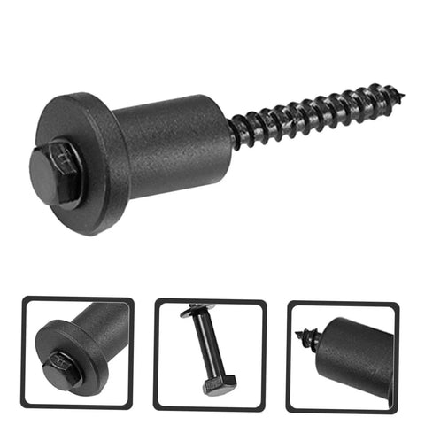 Carbon Steel Barn Door Track Stopper Kit With Sliding Door Guides And Wall Spacers Easy To Install For DIY Projects Heavy Duty Hardware For Smooth Operation No Fuss Setup in black, showing the stopper component with screw.