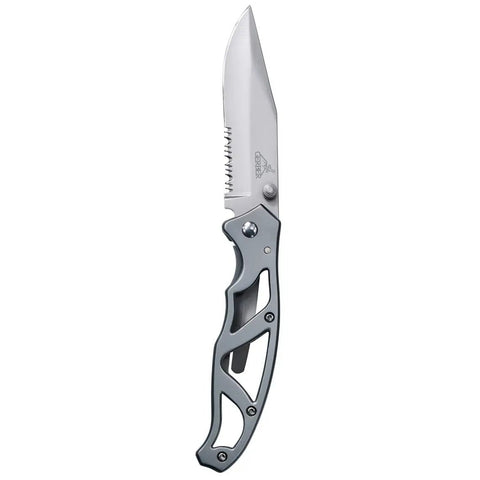 Paraframe II Go-To EDC Folding Pocket Knife with 3.5 Inch Serrated Blade and Safety Frame Lock Stainless Steel Build