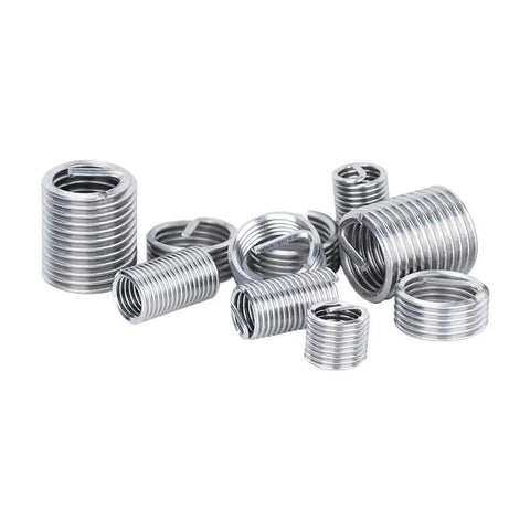 Thread Repair Insert Kit Set with 10 Pieces in Multiple Sizes for Steel Cast Iron and Aluminum Engines and Vehicles Restores Worn or Stripped Threads