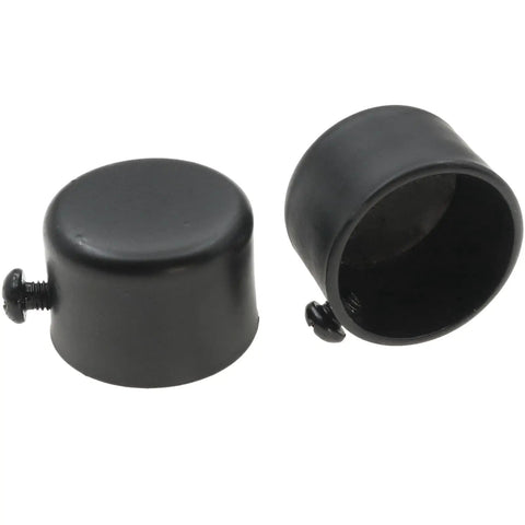 Heavy Duty Black Curtain Rod End Caps For One Point One Inch Diameter Rods Roman Head Finial Ends Metal Seals Set Of Four For Sleek Modern Window Decor And Easy Install black iron pair
