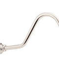 Waterhill Polished Nickel Replacement Curved Shower Arm Extension, 14 Inch Length, Half Inch IPS Metal Construction, shown isolated on white