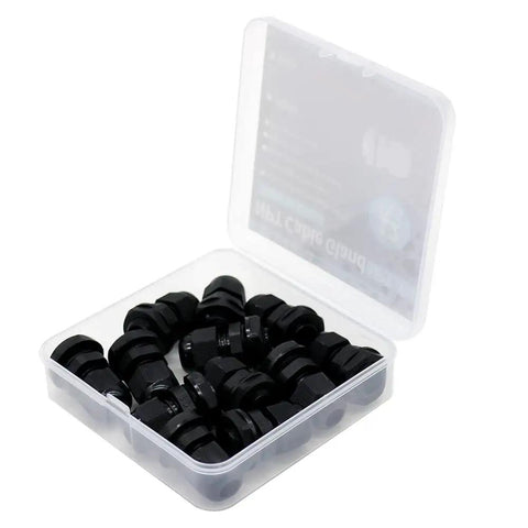 12 Pack Quarter Inch NPT Cable Glands IP68 Waterproof Nylon PA66 Strain Relief Seals For Outdoor Enclosures in storage box