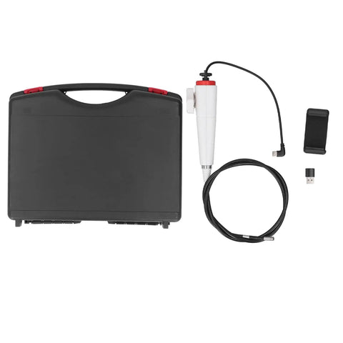 Two Way Articulating Borescope Camera With 180 Degree Dual Tilt Head And 6Mm Probe On A 3.3 Foot Snake Cable in a carrying case.