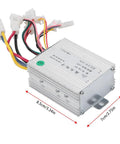 12V 500W DC Brushed Motor Speed Controller with aluminum casing, wiring connectors, and compact design for electric scooters.