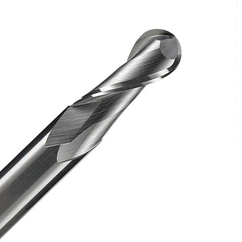 CNC Router Bit 2 Flute Up Cut Ball Nose End Mill For Wood Plastic Aluminum, Heavy Duty Spiral Cutter With Shank Model SQ2463 close-up
