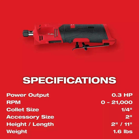 Kickass Brushless Straight Die Grinder. 12-Volt Cordless Lithium Ion Rotary Tool. Variable Speed Control Offers Precise Cuts. Heavy-Duty Inline Design Rock Solid for Body Shops and Metal Fabrication. True Job Site Beast.