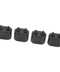 Premium 4 Pcs Rubber Door Jamb Bump Stop Kit For Chevy Olds Cutlass 68-72, 442 W30 W31 Hurst Rallye F85, Keeps Doors Quiet And Protects Body From Dings And Scratches Like A Boss. black rubber door bump stops shown as a 4-piece set