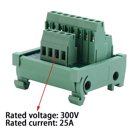 2 In 8 Out Terminal Block Module For DIN Rail And Panel Mount Power Distribution Breakout Board 25A Rating Great For PLCs Servo Drives Power Amplifiers