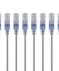 SlimRun Cat6A Ethernet Patch Cable 1ft Snagless RJ45 UTP 550MHz 10G Bare Copper 30AWG Blue 10-Pack for High-Density Data Centers