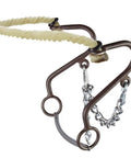 Rope Nose Little S Hackamore With Carbon Steel Shanks In Antique Brown Finish Waxed Nylon Rope Noseband Six Inch Cheeks