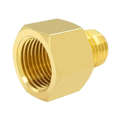 Brass Pipe Fittings Set 6 Pack 3/8 Inch NPT Male To 1/2 Inch NPT Female Reducer Connectors for plumbing jobs, corrosion resistant