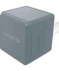 Close-up of 2-Pack 70A 12V DC Relay for Heavy Duty Cooling Fans and Electrical Systems, 4-Pin SPST Replacement, grey housing
