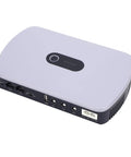 Heavy Duty 10400mAh UPS Battery Backup For Router Modem And Security Cameras Solid Plug And Play Surge Protector from an above angle.