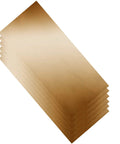 Brass Shim Stock Assortment 6 Inch By 3 Inch Sheet With Six Thicknesses 0.002 0.004 0.006 0.008 0.012 0.016 in a stack