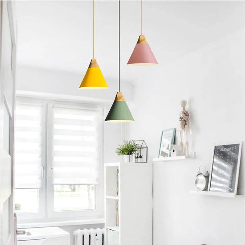 Cone Pendant Lights 3 Pack For Kitchen Island Small Nordic Barn Style Pendant Fixtures Pink Indoor Ceiling Lighting Set