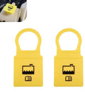 Two Piece Yellow Engine Coolant Reservoir Cap Replacement For OEM 55111074AA 55111074AB 52079331 54201 shown with installed view
