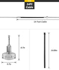Diagram showing Pro Grade Boat Steering Kit With 14 Ft Steering Cable For Outboard Motors sizes and components.