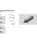 Heavy Duty Aluminum Pneumatic Cylinder Featuring Double Acting Air Design For Industrial Automation And Efficient Material Handling Systems Built Different With Durable Anodized Barrel For Rock Solid Performance, showing technical data and dimensions.