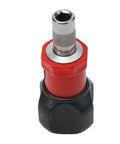 Heavy Duty Compact Quarter Inch Hex Ratchet Screwdriver With Quick Forward Reverse Switch and Slick Pocket Friendly Design, textured rubber grip.