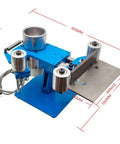 No Fluff 915X50MM Belt Grinder Machine Powered By Beast Mode 750W Brushless Motor in blue with steel components for knife sharpening.