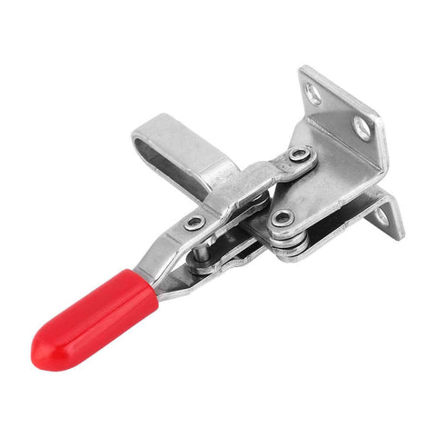 Heavy Duty Quick Release Toggle Clamp 304 Stainless Steel with Rubber Gripping Bar and 4-Hole Base for Workholding, 60 Kg Capacity