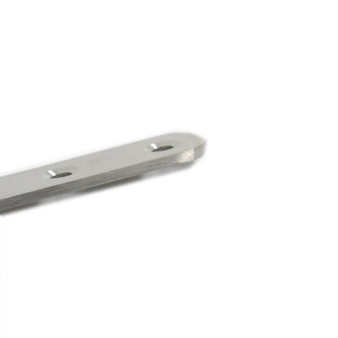 Close-up of 4 Pack Flat Mending Plate For Wood, Stainless Steel Straight Brackets 12 Inch Length, showing screw holes.