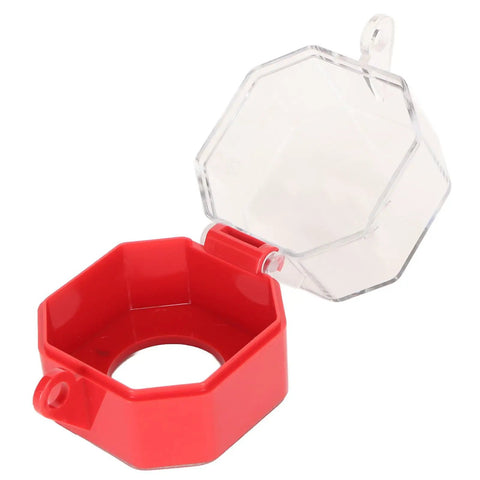 Emergency Stop Button Cover With Transparent Lockout Shield for Industrial Power Switches in red and clear PC material