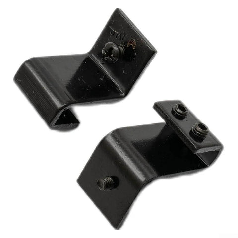 Sliding Barn Door Hardware Track Kit With Soft Close Damper 2 Pack show black metal brackets for durable aluminum rails