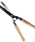 Heavy Duty Garden Hedge Shears 19.88 Inch Reach With Wooden Handles And Pro-Grade Carbon Steel Blades For Pruning Borders And Bushes