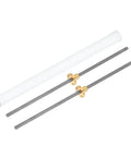 Two Pack 350mm Tr6x1 Lead Screws With Brass Nut For 3D Printer Upgrade, Heavy Duty 1mm Pitch And 1 Start, 1mm Lead, 304 Stainless Steel Rod, Silver, Includes Plastic Packaging Tube